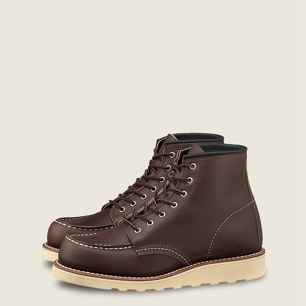 Red Wing Womens 6-inch Classic Moc - Short Oro-iginal Leather - Heritage Boots Dark Brown - 1325YFGM